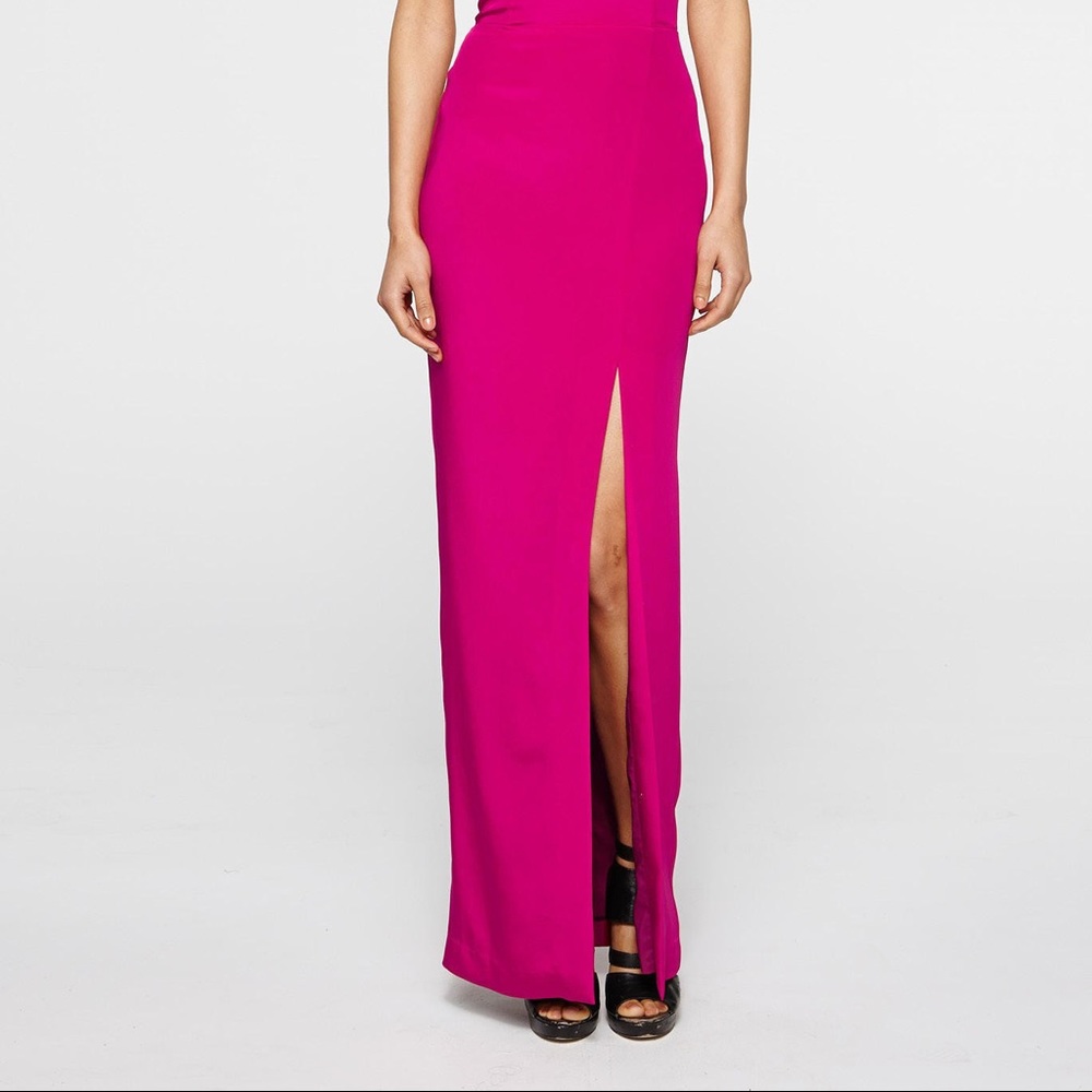 Crepe Pointed Strapless Gown Pink - Picture 4 of 4